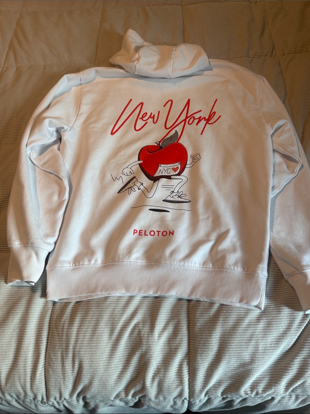 Peloton White Hoodie with Red New York Graphic - Picture 1 of 2